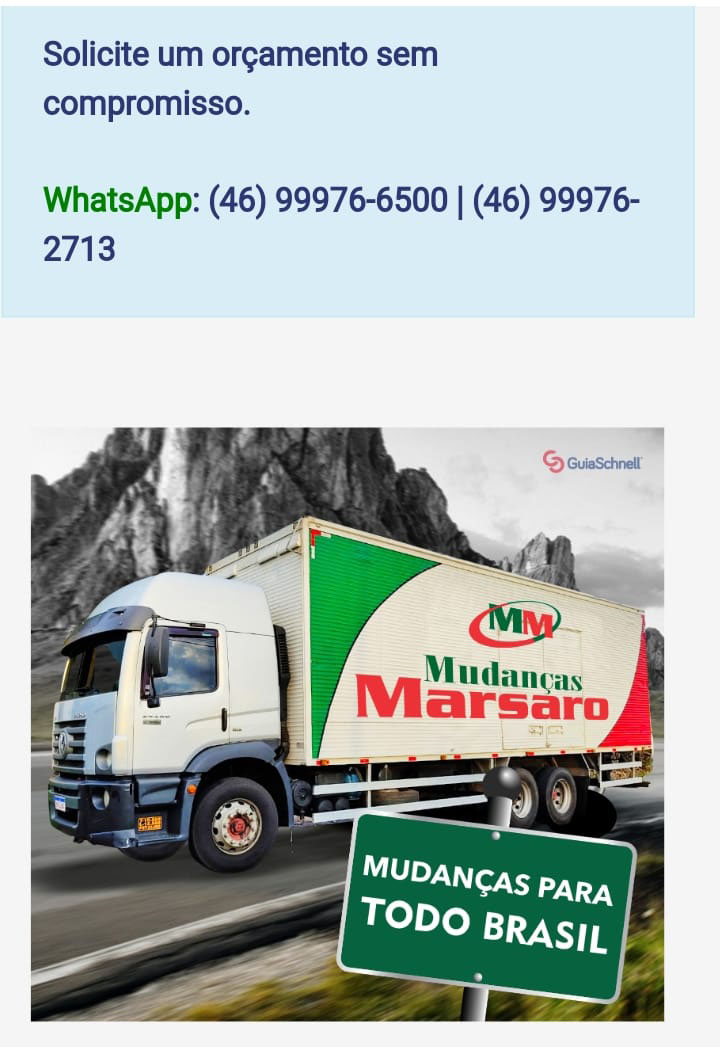 Caminhão de transporte de mudanças Marsaro